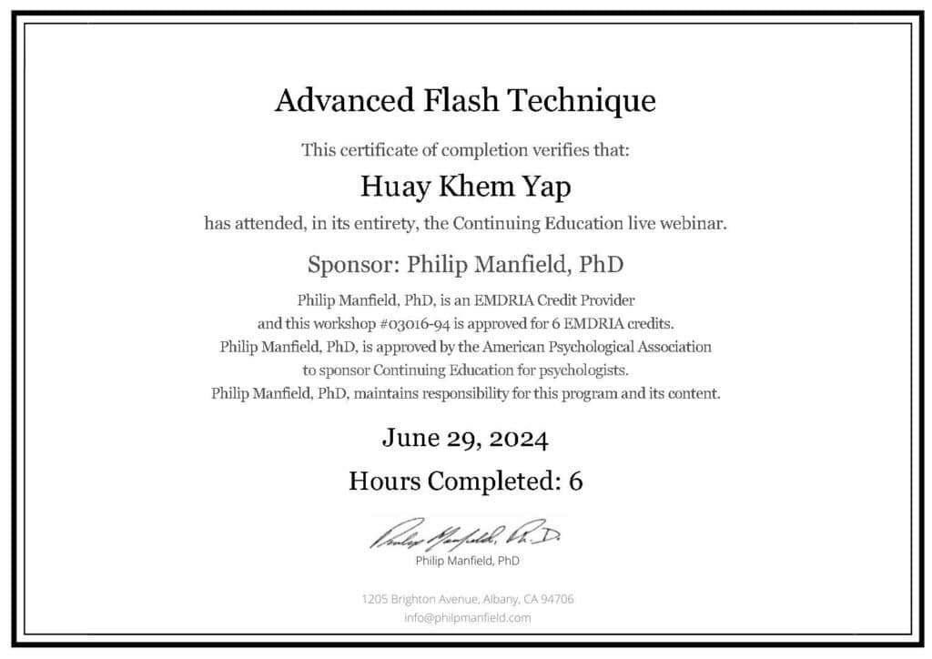 Advanced Flash Technique Certificate- Huay Khem